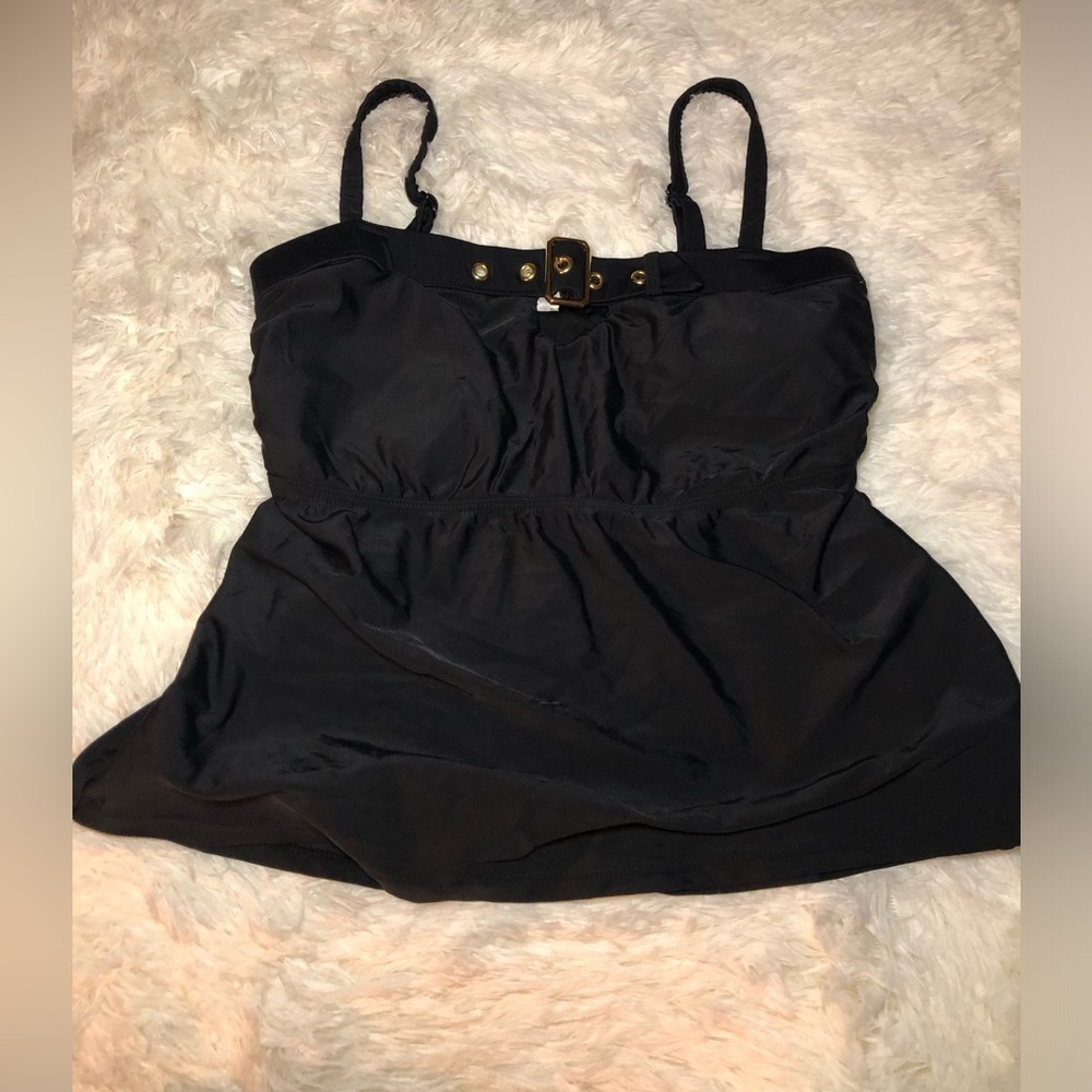 VENUS Black Bustier Gold Embellished Camisole Swimwear size 12 NWOT